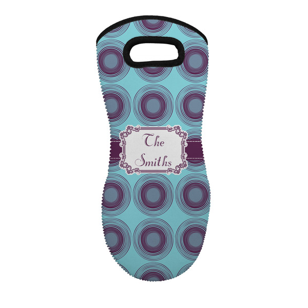 Custom Concentric Circles Neoprene Oven Mitt - Single w/ Name or Text