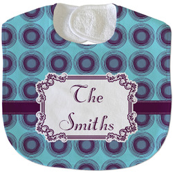 Concentric Circles Velour Baby Bib w/ Name or Text