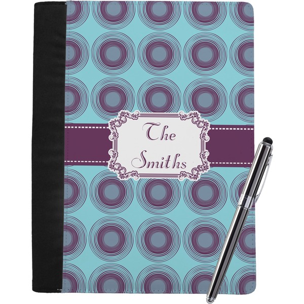 Custom Concentric Circles Notebook Padfolio - Large w/ Name or Text
