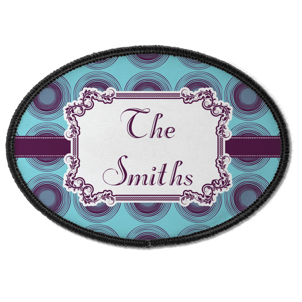 Custom Concentric Circles Iron On Oval Patch w/ Name or Text