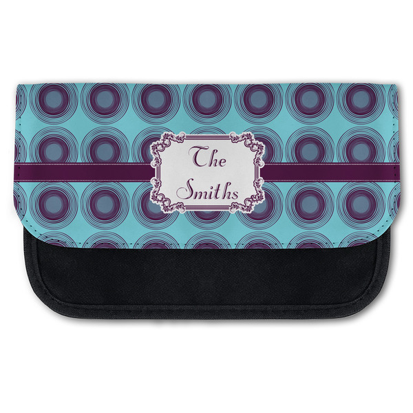Custom Concentric Circles Canvas Pencil Case w/ Name or Text
