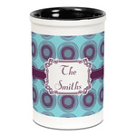 Concentric Circles Ceramic Pencil Holders - Black