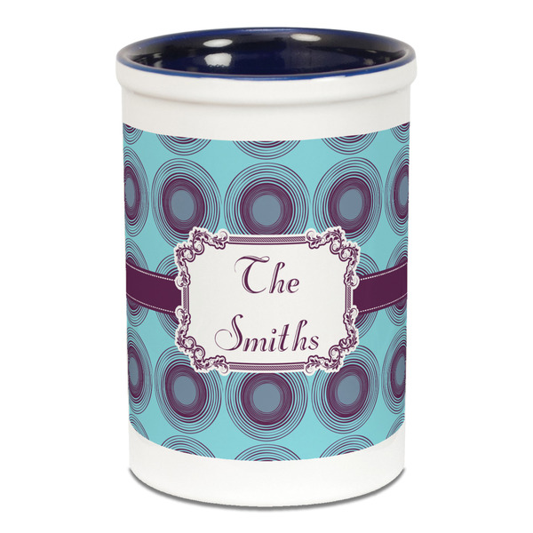 Concentric Circles Pencil Holder - Blue