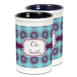 Concentric Circles Ceramic Pencil Holder - Large