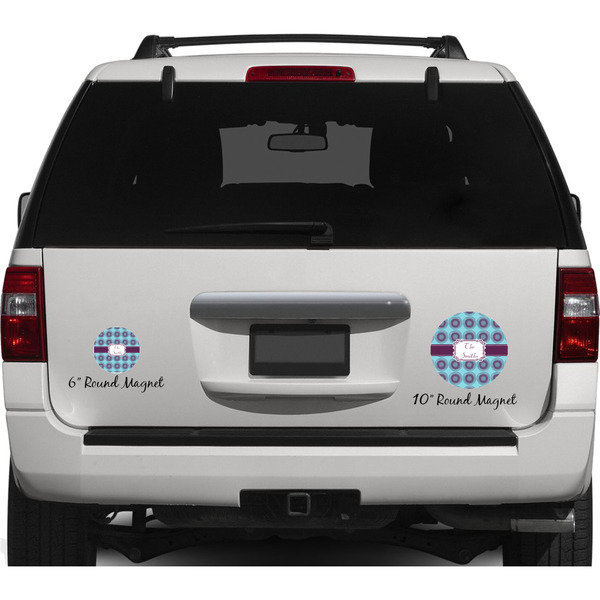 Concentric Circles Personalized Car Magnets on Ford Explorer