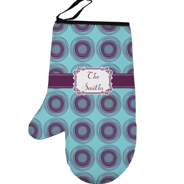 Custom Concentric Circles Left Oven Mitt (Personalized)