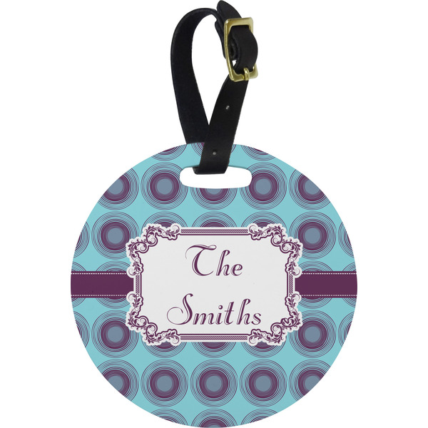 Custom Concentric Circles Plastic Luggage Tag - Round (Personalized)