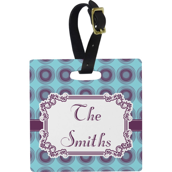 Concentric Circles Personalized Square Luggage Tag