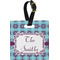 Concentric Circles Plastic Luggage Tag - Square w/ Name or Text