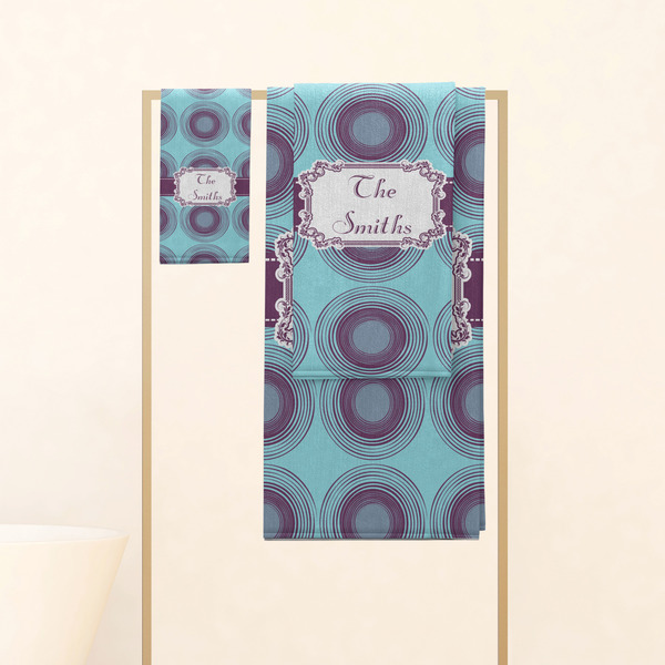 Concentric Circles Personalized Towel Set