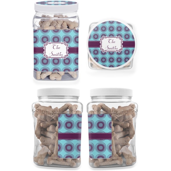 Concentric Circles Pet Treat Jar - Multiple Angles