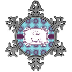 Concentric Circles Vintage Snowflake Ornament (Personalized)