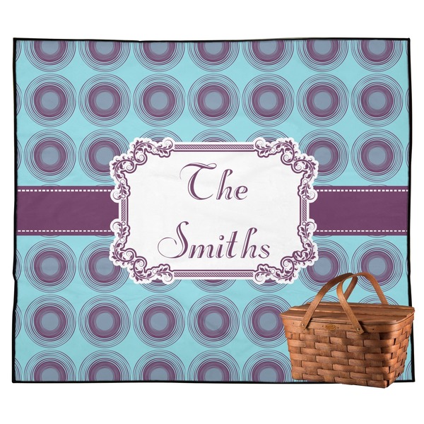 Custom Concentric Circles Outdoor Picnic Blanket (Personalized)