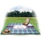Concentric Circles Picnic Blanket - with Basket Hat and Book - in Use