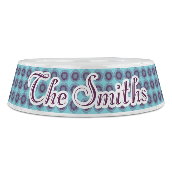 Concentric Circles Plastic Pet Bowls - Large - FRONT