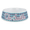 Concentric Circles Plastic Dog Bowl - Large (Personalized)