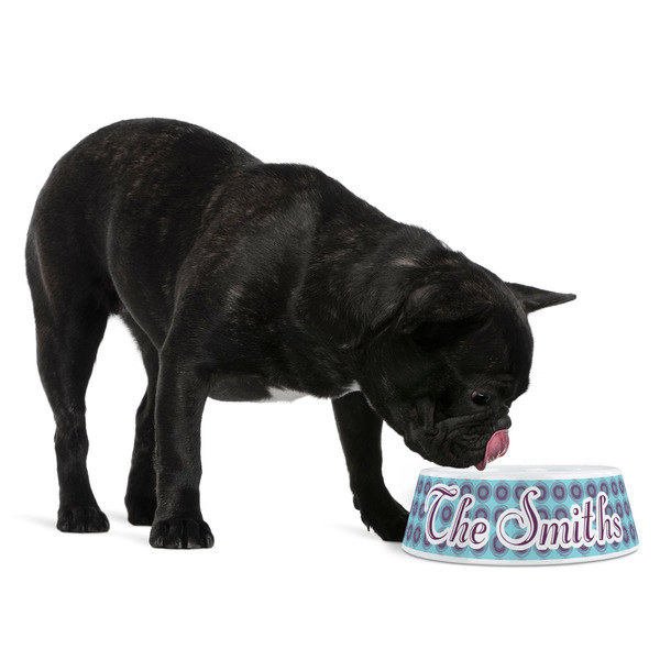 Concentric Circles Plastic Pet Bowls - Medium - LIFESTYLE