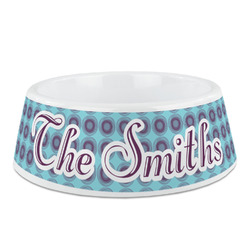 Concentric Circles Plastic Dog Bowl (Personalized)