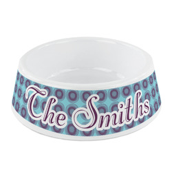 Concentric Circles Plastic Dog Bowl - Small (Personalized)