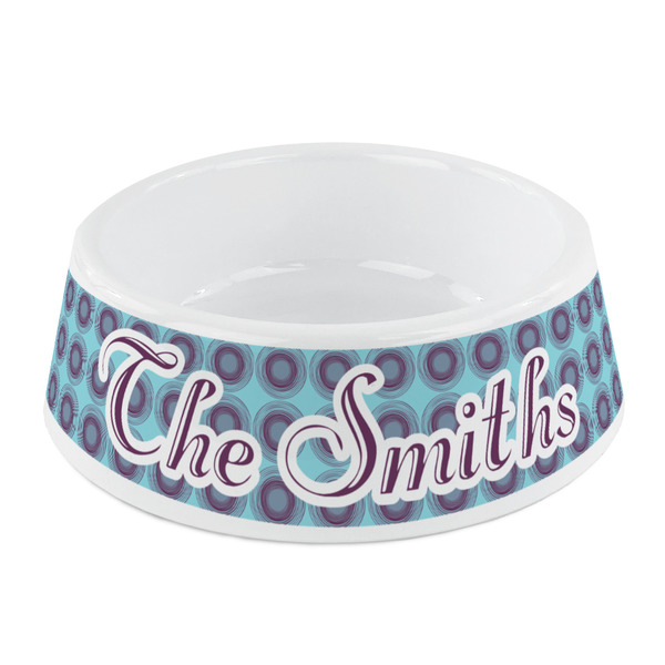 Custom Concentric Circles Plastic Dog Bowl - Small (Personalized)