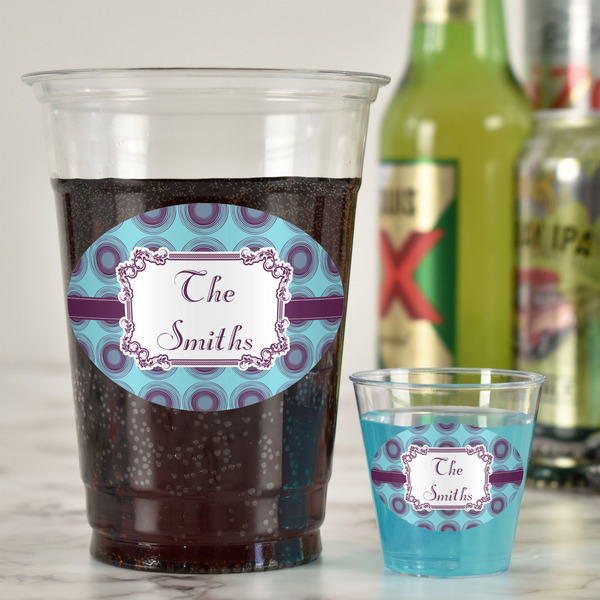 Concentric Circles Plastic Shot Glasses - In Context