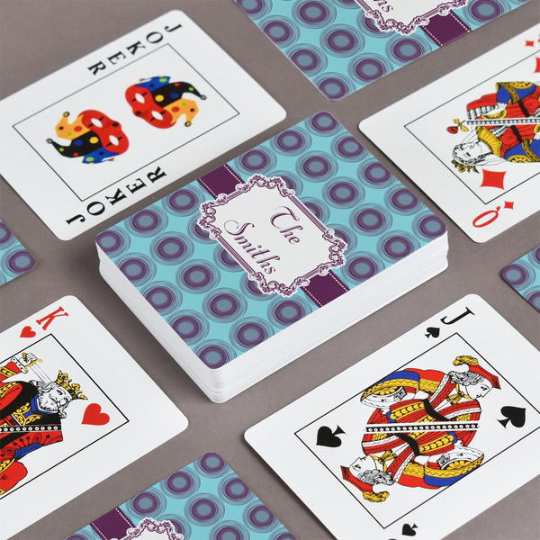 Concentric Circles Playing Cards - Front & Back View
