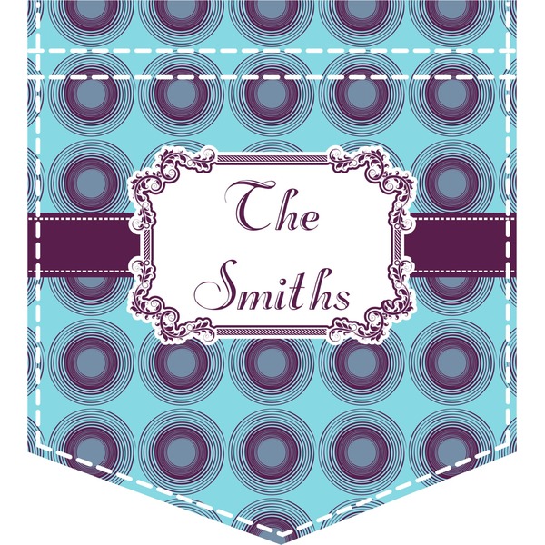 Custom Concentric Circles Iron On Faux Pocket (Personalized)