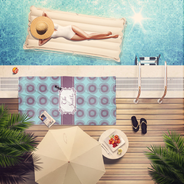 Concentric Circles Pool Towel Lifestyle