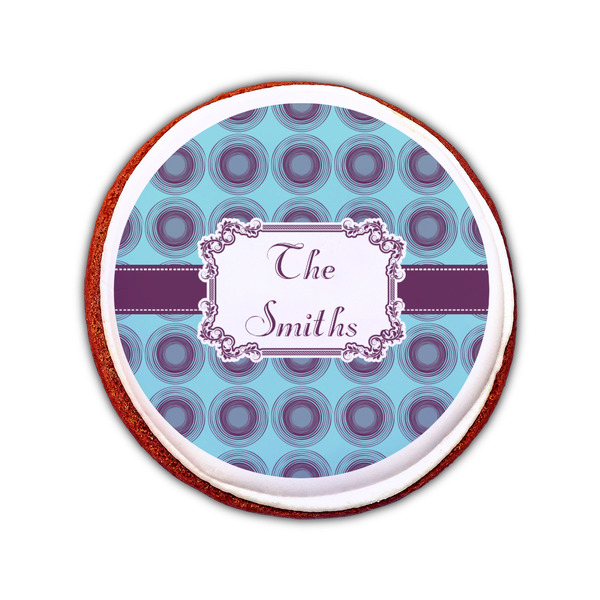 Concentric Circles Printed Icing Circle - Small - On Cookie