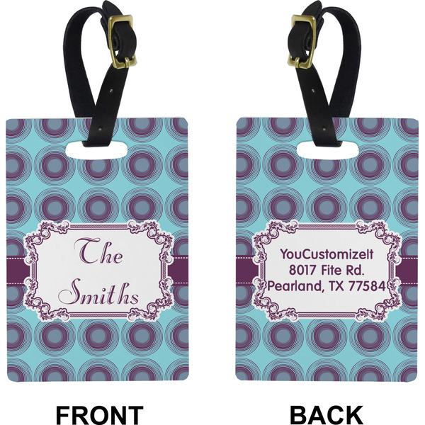 Concentric Circles Rectangle Luggage Tag (Front + Back)