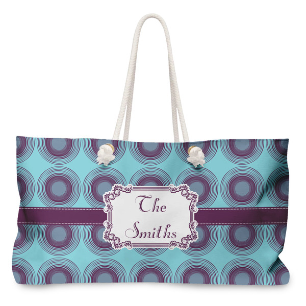 Custom Concentric Circles Large Tote Bag with Rope Handles (Personalized)