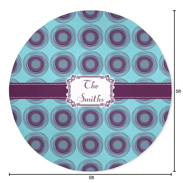 Concentric Circles Round Area Rug - Size