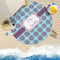 Concentric Circles Round Beach Towel Lifestyle