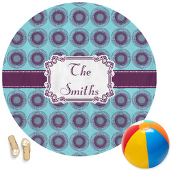 Concentric Circles Round Beach Towel (Personalized)