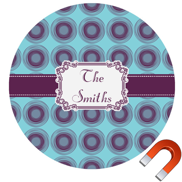 Custom Concentric Circles Car Magnet (Personalized)