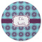 Concentric Circles Round Rubber Backed Coaster (Personalized)