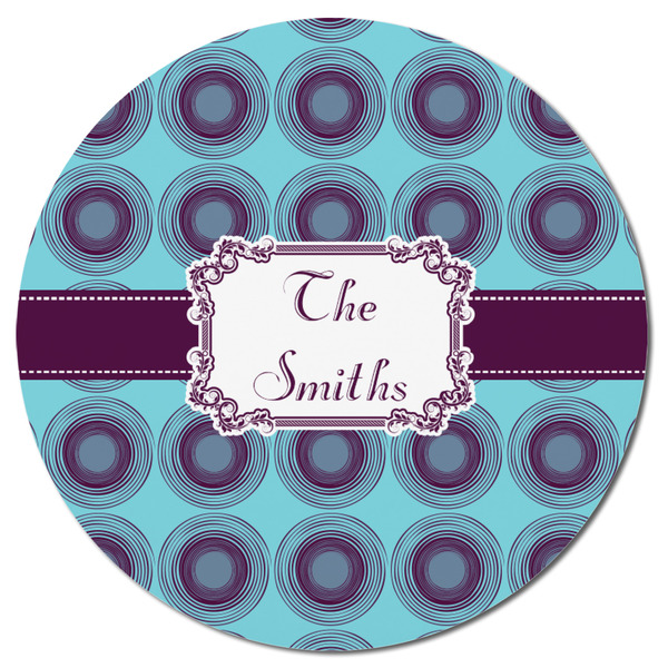 Concentric Circles Round Fridge Magnet - FRONT