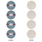 Concentric Circles Round Linen Placemats - APPROVAL Set of 4 (single sided)