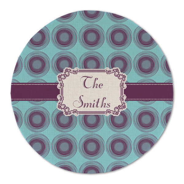 Concentric Circles Round Linen Placemats - FRONT (Double Sided)