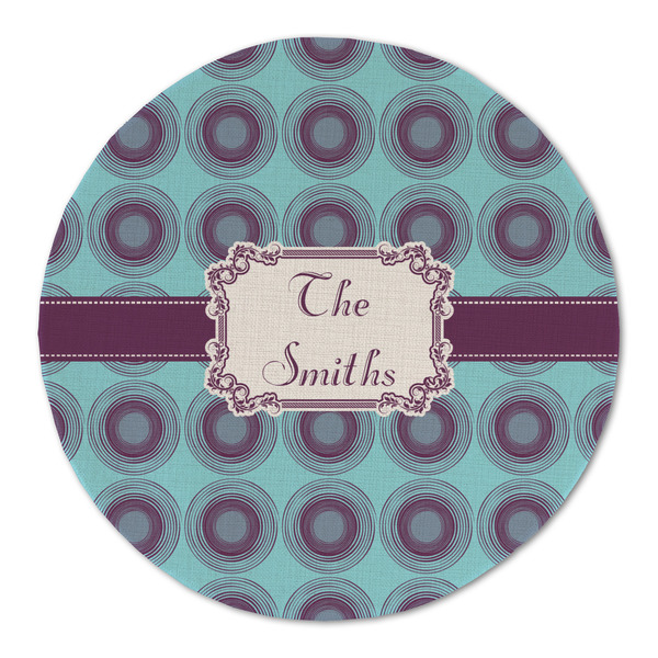 Custom Concentric Circles Round Linen Placemat - Single Sided (Personalized)