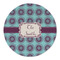 Concentric Circles Round Linen Placemats - FRONT (Single Sided)