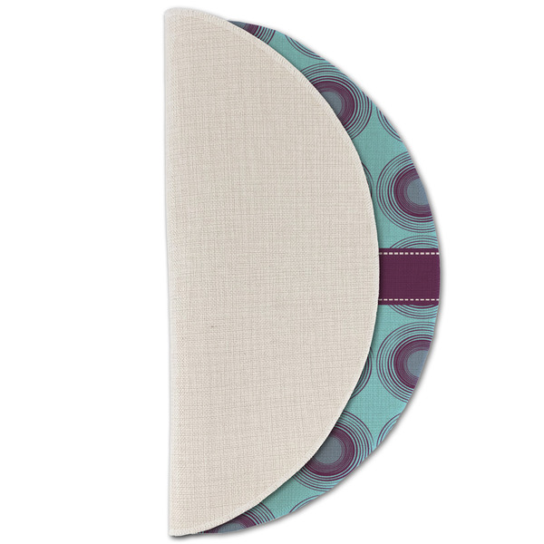 Concentric Circles Round Linen Placemats - HALF FOLDED (single sided)