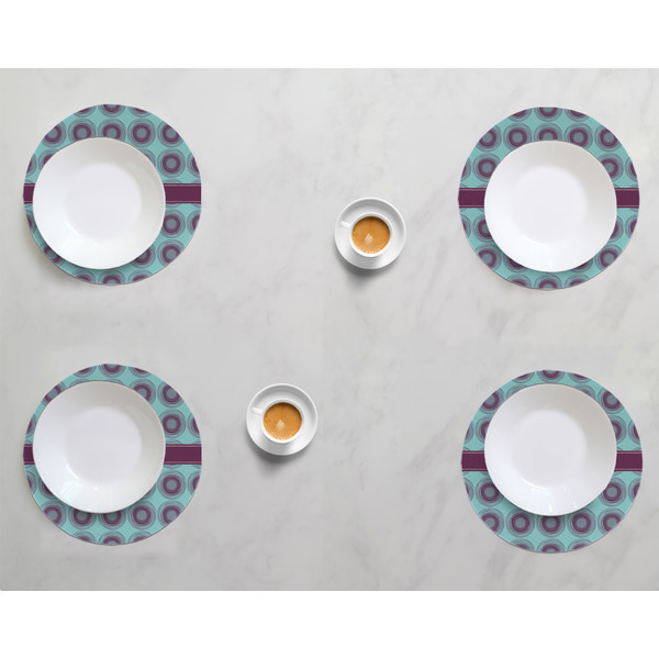 Concentric Circles Round Linen Placemats - LIFESTYLE (set of 4)