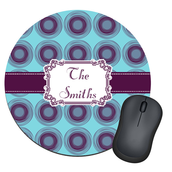 Custom Concentric Circles Round Mouse Pad (Personalized)