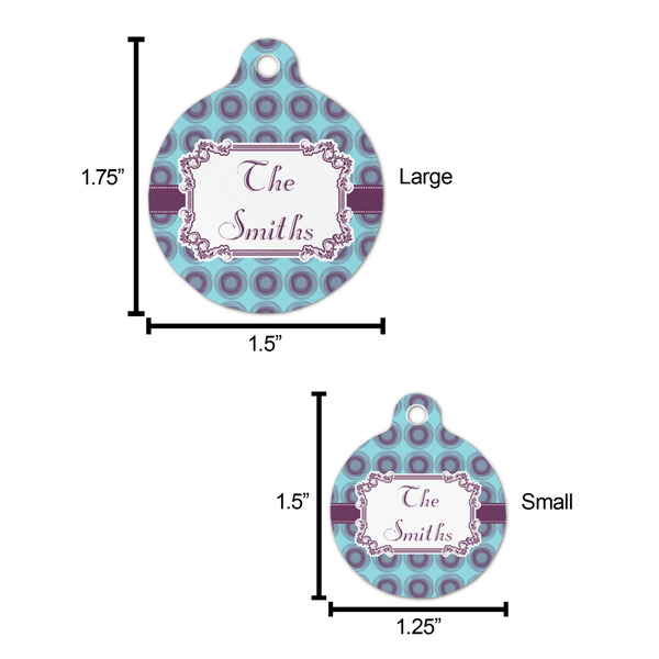 Concentric Circles Round Pet ID Tag - Large - Comparison Scale