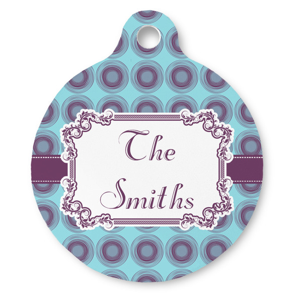 Custom Concentric Circles Round Pet ID Tag (Personalized)
