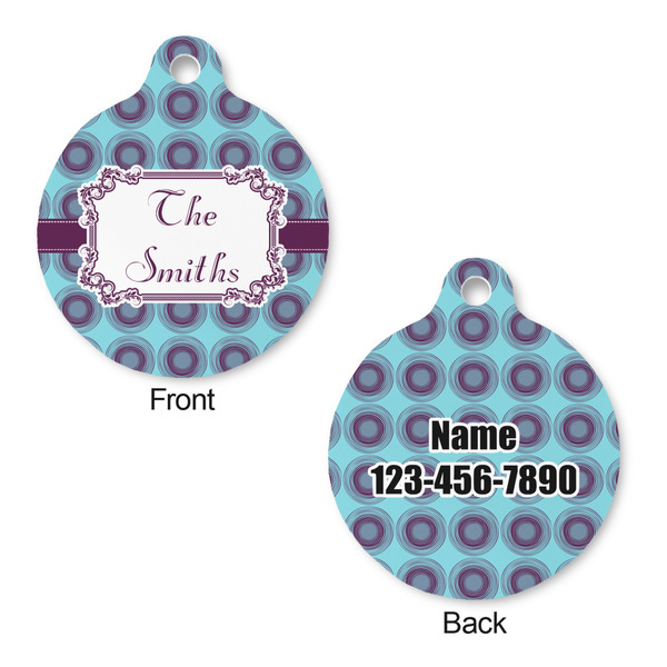 Concentric Circles Round Pet Tag - Front & Back