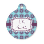 Concentric Circles Round Pet ID Tag - Small (Personalized)