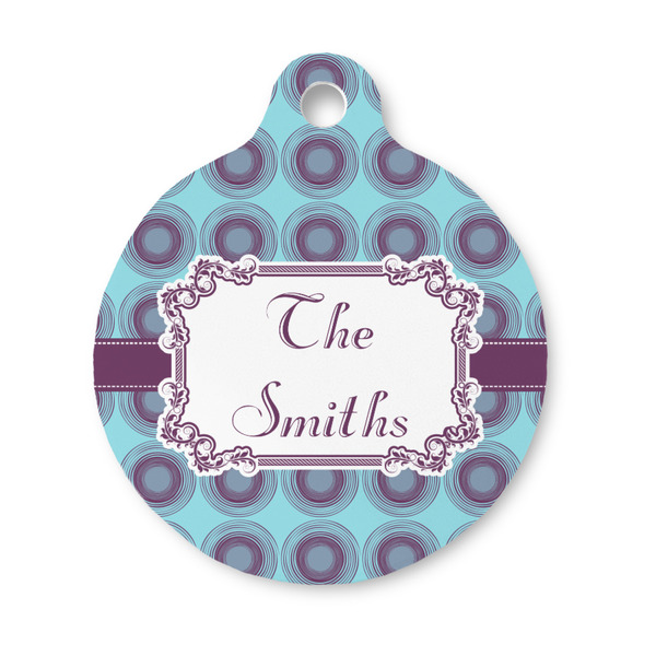 Custom Concentric Circles Round Pet ID Tag - Small (Personalized)