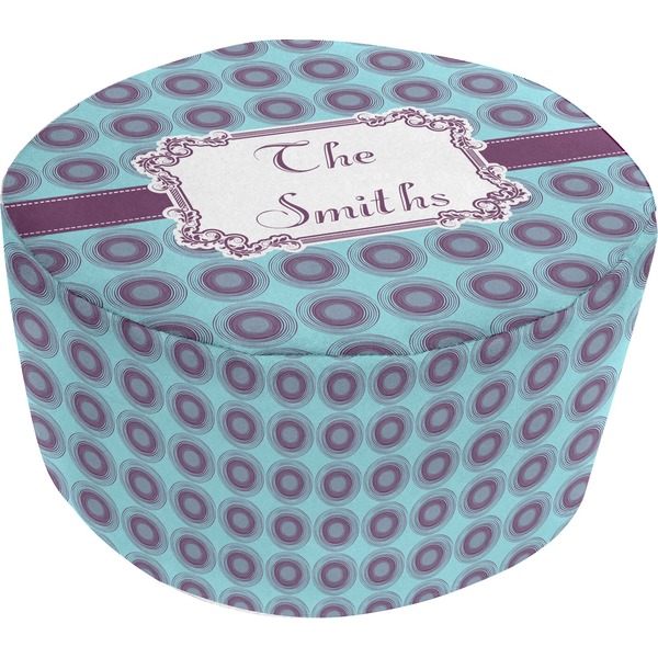 Custom Concentric Circles Round Pouf Ottoman (Personalized)